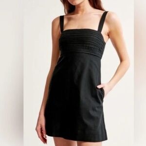 Abercrombie & Fitch Emerson Skort Dress White Linen Blend Smocked